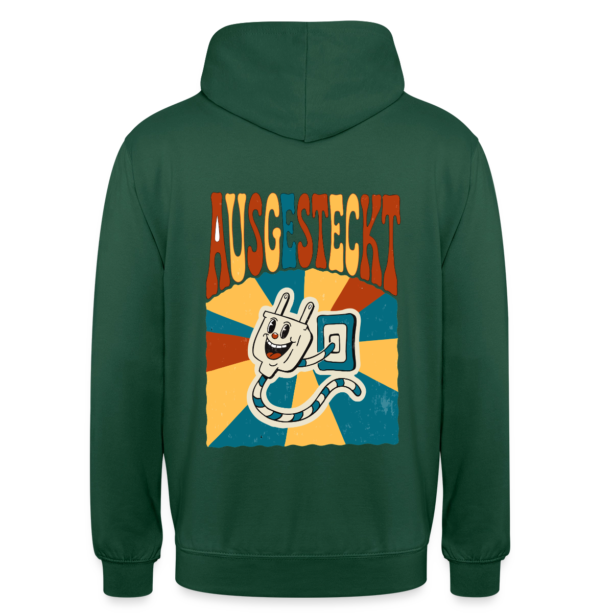"Ausgesteckt. Midcentury-Motiv" Motiv-Hoodie unisex, Farbe Flaschengrün