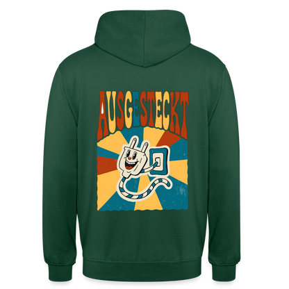 "Ausgesteckt. Midcentury-Motiv" Motiv-Hoodie unisex, Farbe Flaschengrün