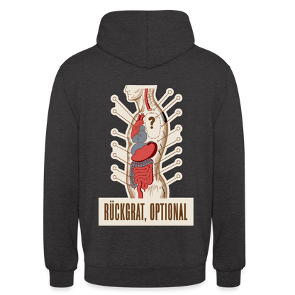 Rückgrat, optional. Anatomie-Motiv Motiv-Hoodie unisex, Farbe Anthrazit
