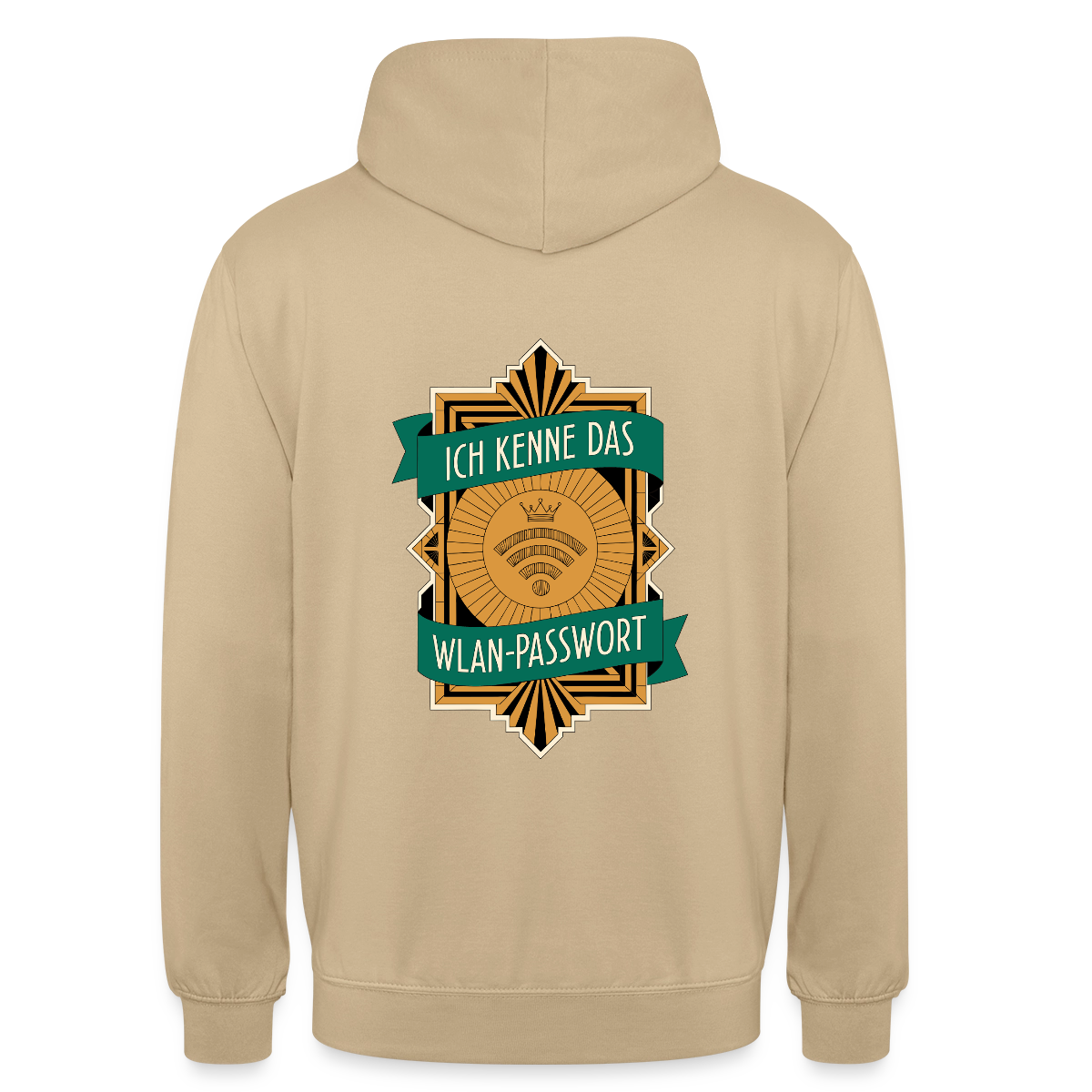 Ich kenne das WLAN-Passwort. Motiv-Hoodie unisex, Farbe Beige