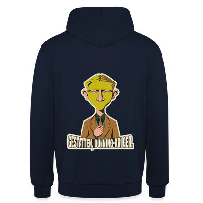 "Gestatten, Dunning-Kruger. Neue-Sachlichkeit-Motiv" Motiv-Hoodie unisex, Farbe Navy