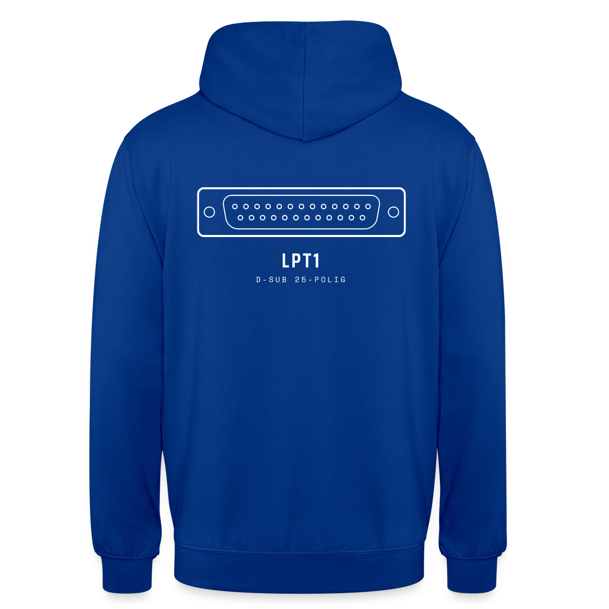 "LPT1, D-Sub 25-polig" Motiv-Hoodie unisex, Farbe Royalblau
