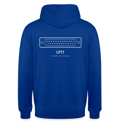 "LPT1, D-Sub 25-polig" Motiv-Hoodie unisex, Farbe Royalblau