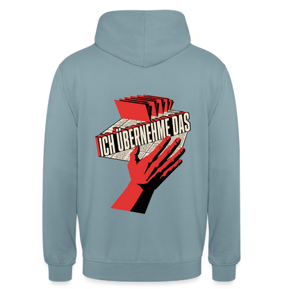 Ich übernehme das. Konstruktivismus-Motiv Motiv-Hoodie unisex, Farbe Nebelblau