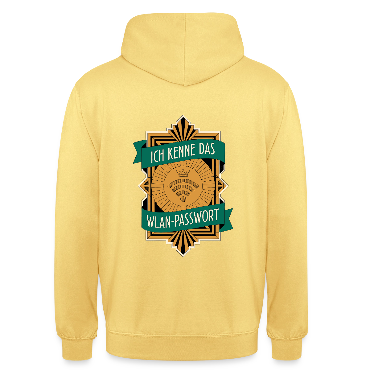 Ich kenne das WLAN-Passwort. Motiv-Hoodie unisex, Farbe Zitronengelb