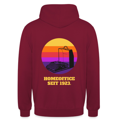 Homeoffice seit 1923 Motiv-Hoodie unisex, Farbe Bordeaux