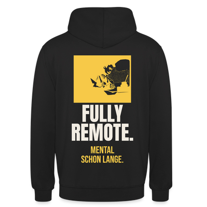 Fully remote Motiv-Hoodie unisex, Farbe Schwarz