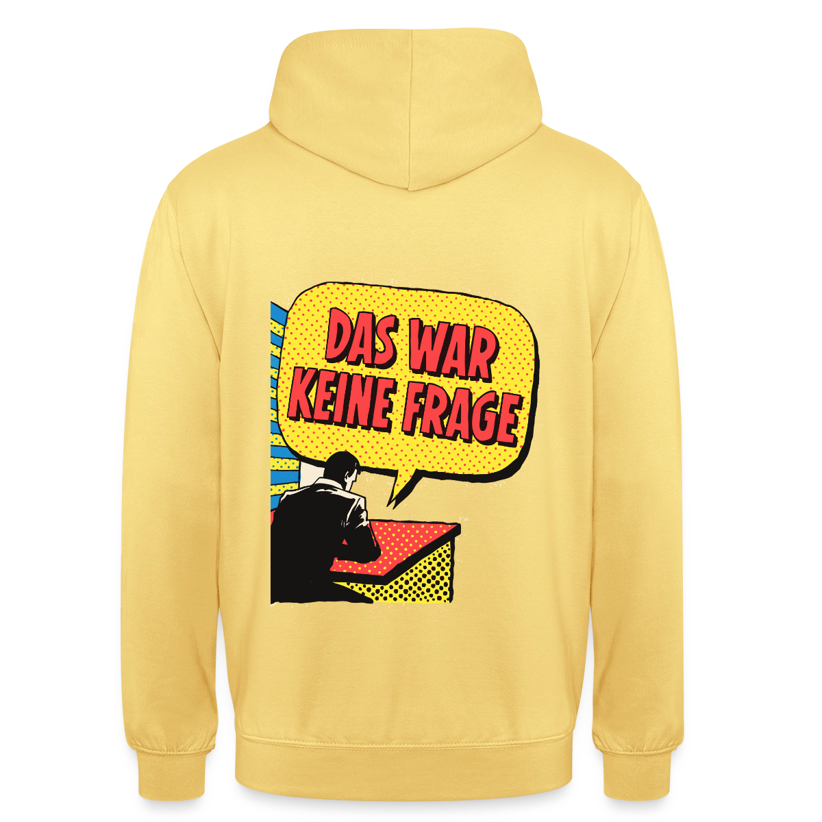 "Das war keine Frage. Popart-Motiv" Motiv-Hoodie unisex, Farbe Zitronengelb
