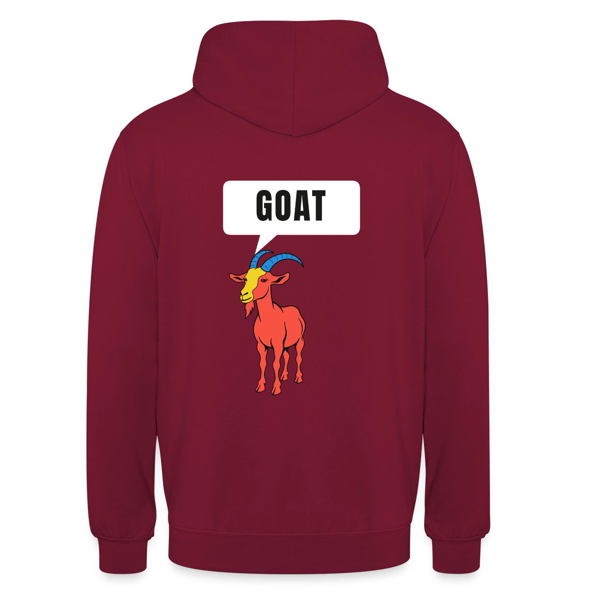 GOAT. Schild-Motiv Motiv-Hoodie unisex, Farbe Bordeaux