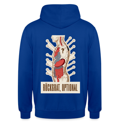 Rückgrat, optional. Anatomie-Motiv Motiv-Hoodie unisex, Farbe Royalblau