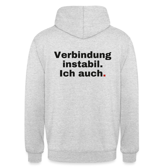 Verbindung instabil Motiv-Hoodie unisex, Farbe Hellgrau meliert