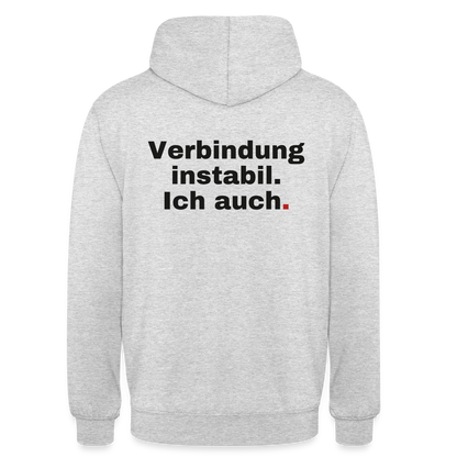 Verbindung instabil Motiv-Hoodie unisex, Farbe Hellgrau meliert
