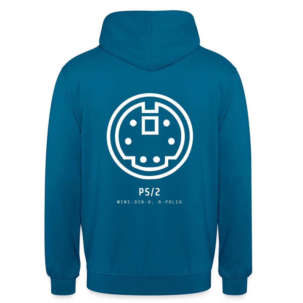 "PS/2, Mini-DIN-6" Motiv-Hoodie unisex, Farbe Tiefseeblau