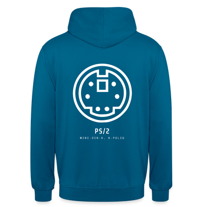 "PS/2, Mini-DIN-6" Motiv-Hoodie unisex, Farbe Tiefseeblau