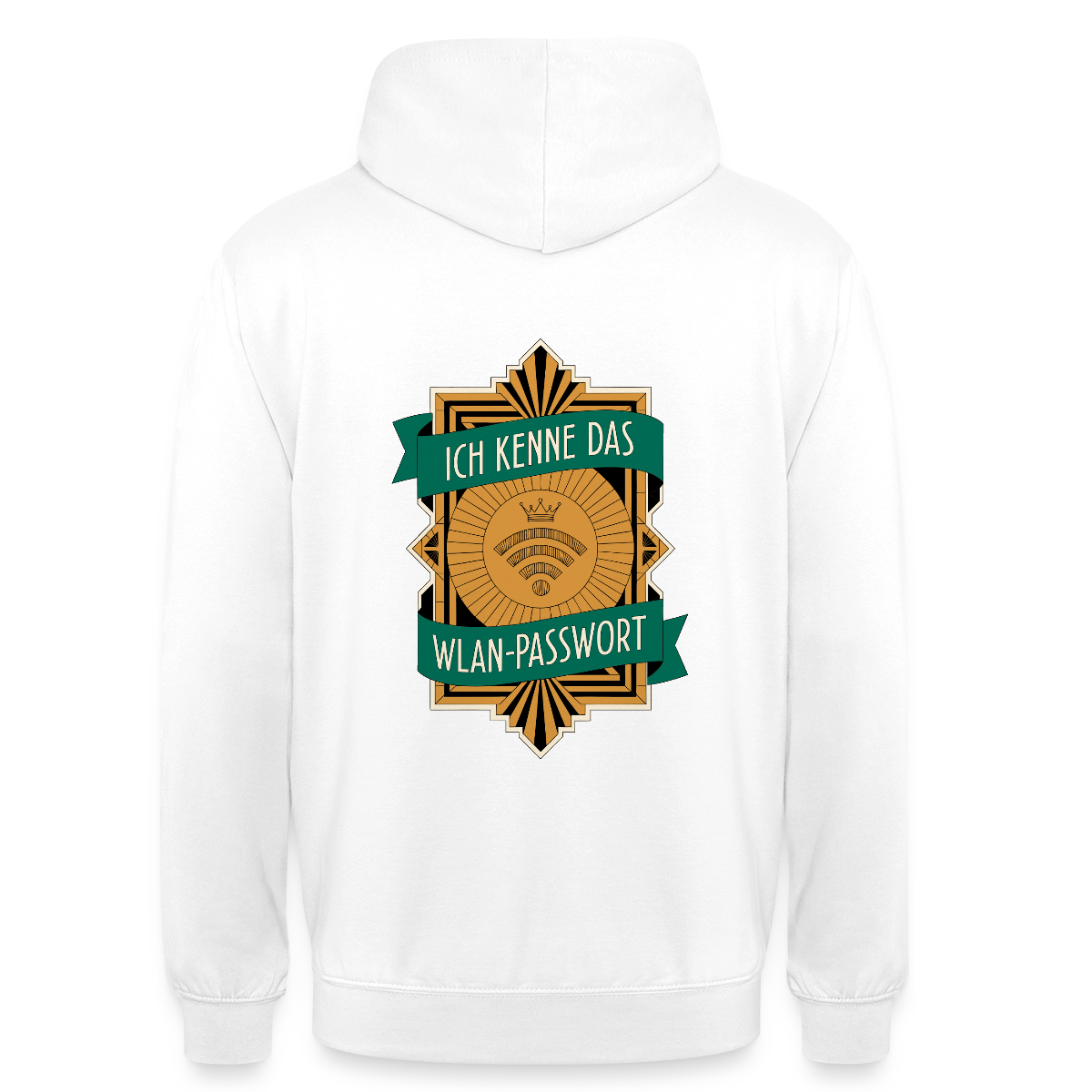 Ich kenne das WLAN-Passwort. Motiv-Hoodie unisex, Farbe Weiß