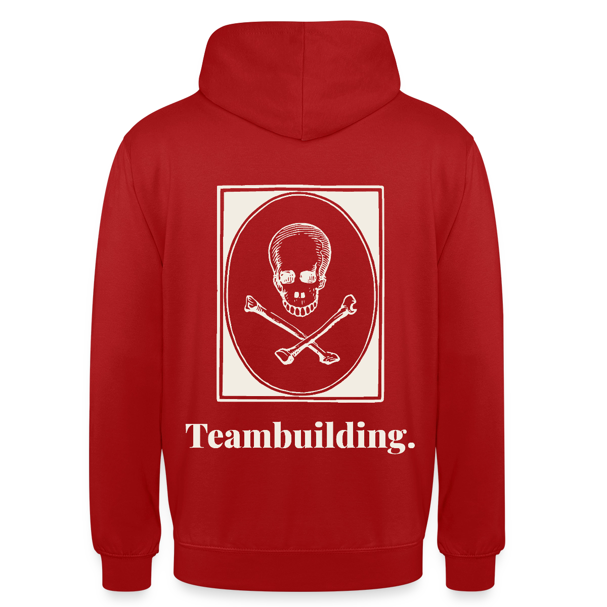 "Teambuilding." Motiv-Hoodie unisex, Farbe Rot
