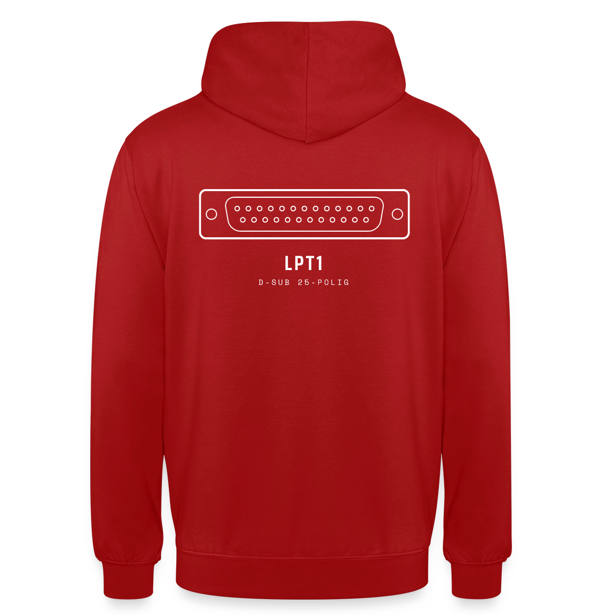 "LPT1, D-Sub 25-polig" Motiv-Hoodie unisex, Farbe Rot