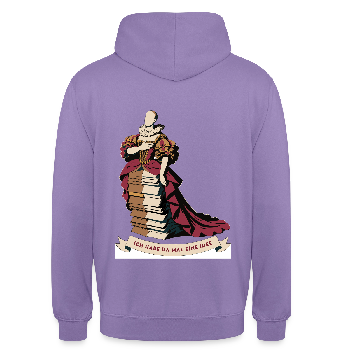 "Ich habe da mal eine Idee. Barock-Motiv" Motiv-Hoodie unisex, Farbe Lavendel
