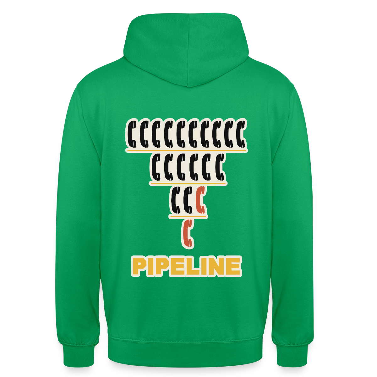 Pipeline. Isotype-Motiv Motiv-Hoodie unisex, Farbe Kelly Green