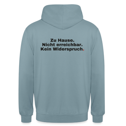 Kein Widerspruch Motiv-Hoodie unisex, Farbe Nebelblau