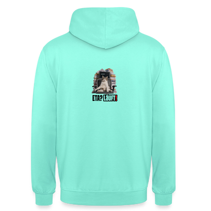 "ETA? Läuft! Bürokatzen-Motiv" Motiv-Hoodie unisex, Farbe Mint