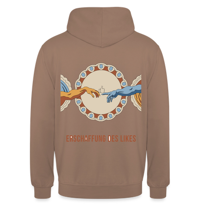 Erschaffung des Likes. Fresko-Motiv Motiv-Hoodie unisex, Farbe Mokka