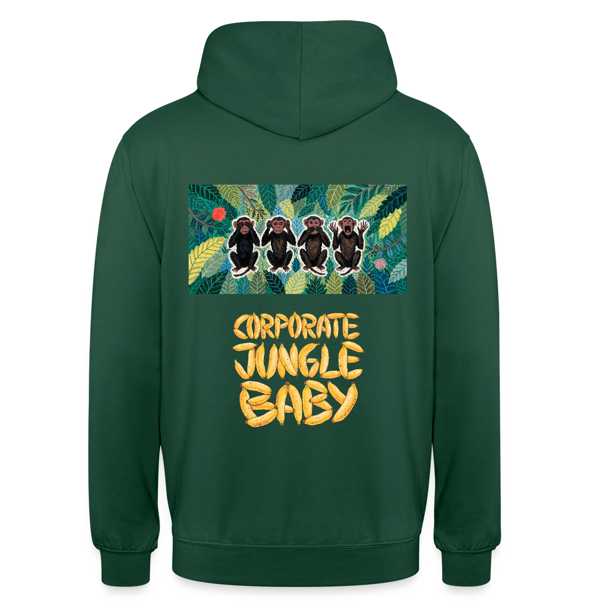 Corporate Jungle, Baby! Motiv-Hoodie unisex, Farbe Flaschengrün