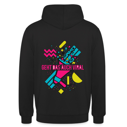 Geht das auch viral? Memphis-Motiv Motiv-Hoodie unisex, Farbe Schwarz