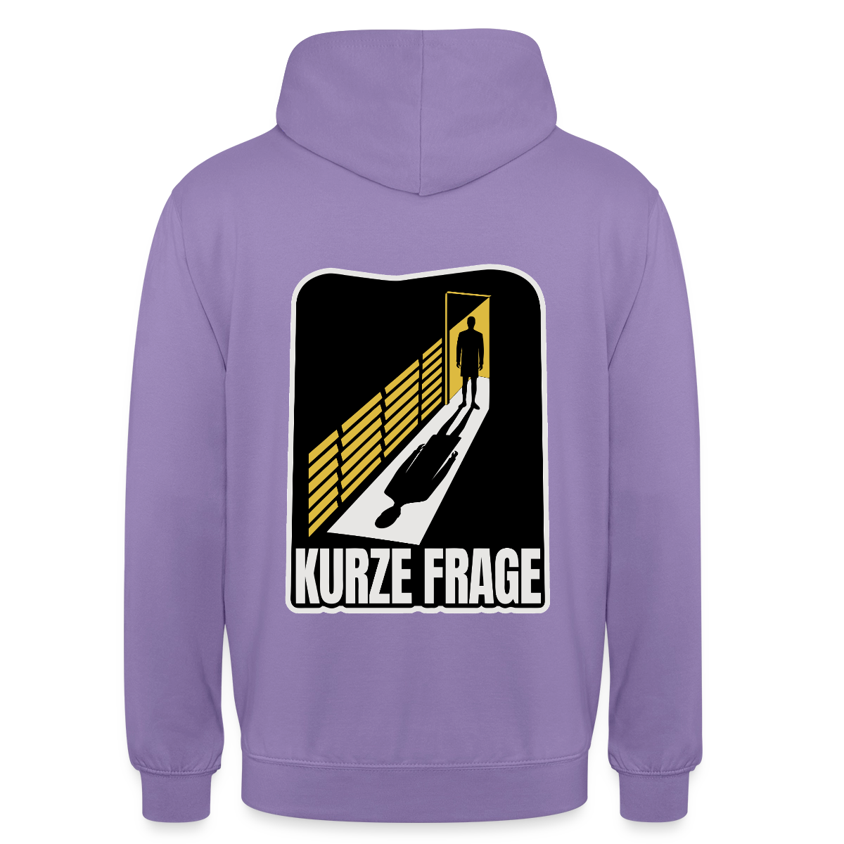 "Kurze Frage. Film-noir-Motiv" Motiv-Hoodie unisex, Farbe Lavendel