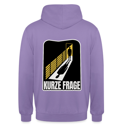 "Kurze Frage. Film-noir-Motiv" Motiv-Hoodie unisex, Farbe Lavendel