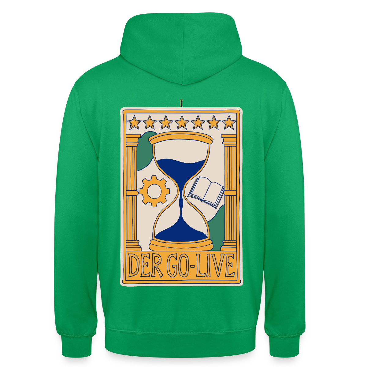 Der Go-Live. Tarot-Motiv Motiv-Hoodie unisex, Farbe Kelly Green