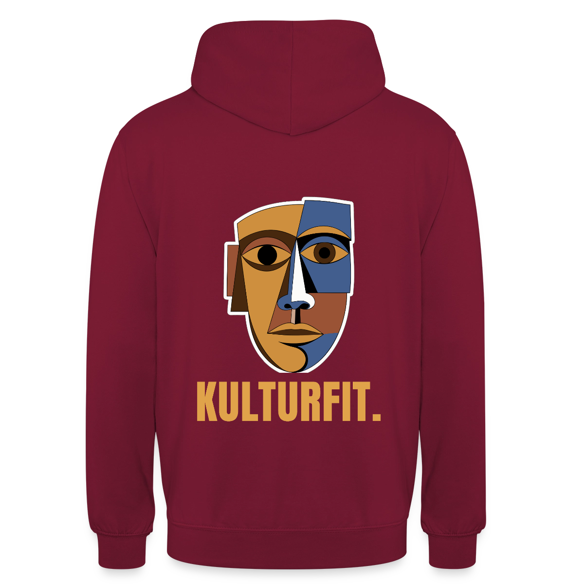 Kulturfit. Kubismus-Motiv Motiv-Hoodie unisex, Farbe Bordeaux