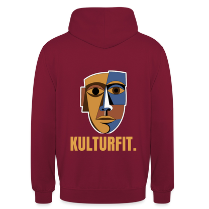 Kulturfit. Kubismus-Motiv Motiv-Hoodie unisex, Farbe Bordeaux