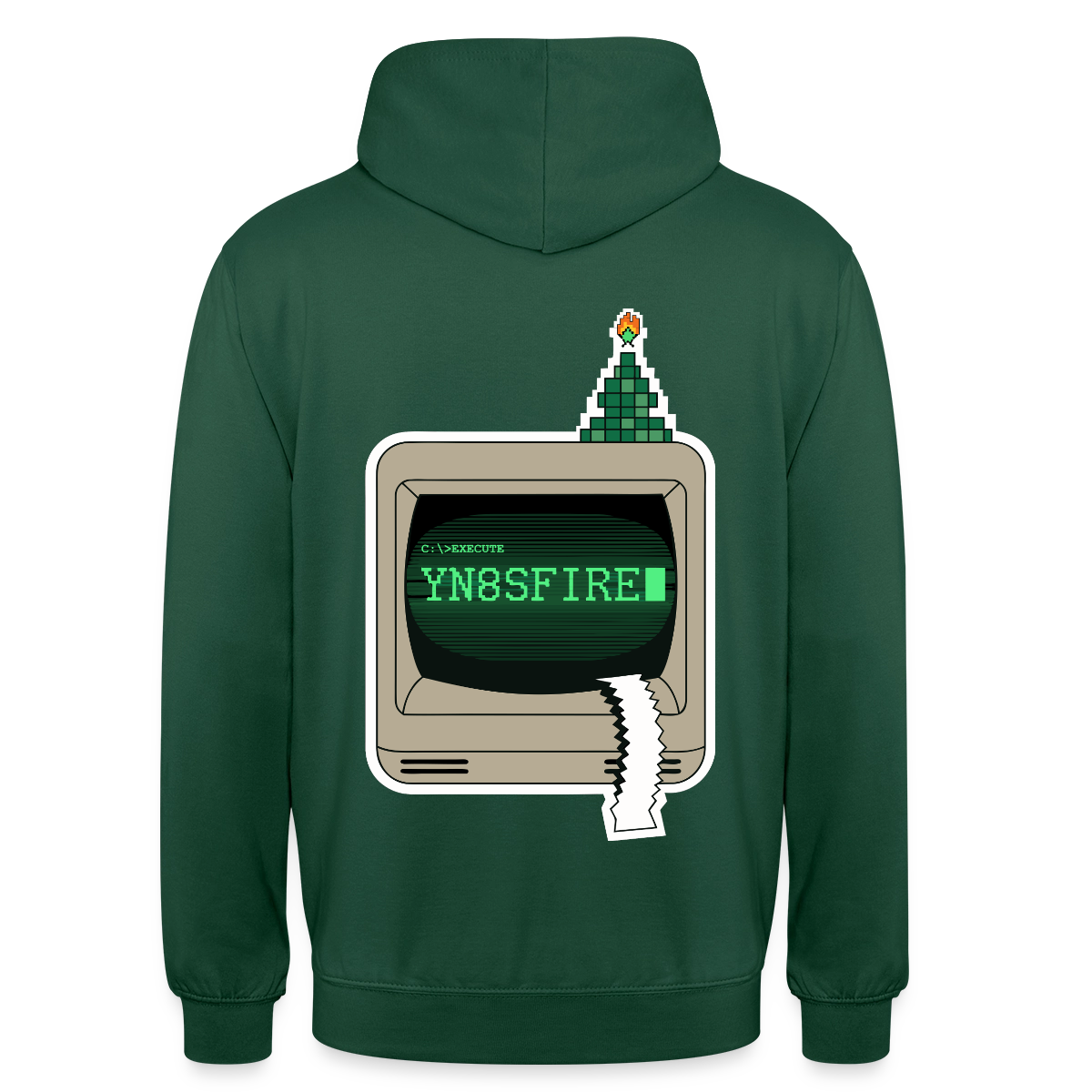 YN8SFIRE Motiv-Hoodie unisex, Farbe Flaschengrün