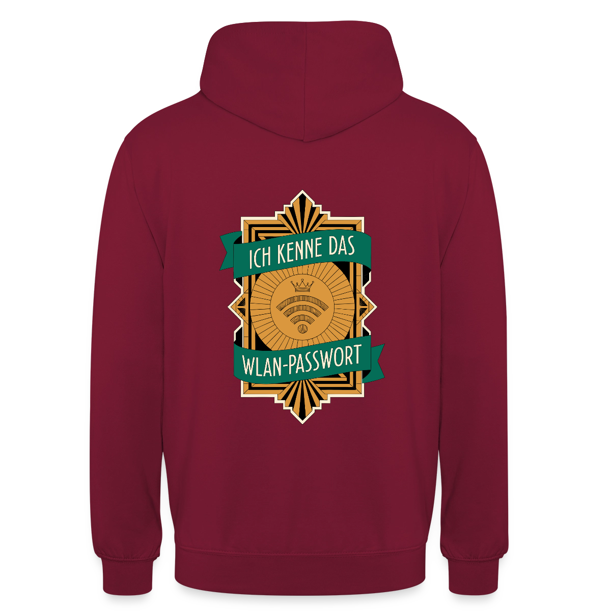 Ich kenne das WLAN-Passwort. Motiv-Hoodie unisex, Farbe Bordeaux
