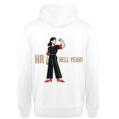 HR. Hell yeah! Motiv-Hoodie unisex, Farbe Weiß