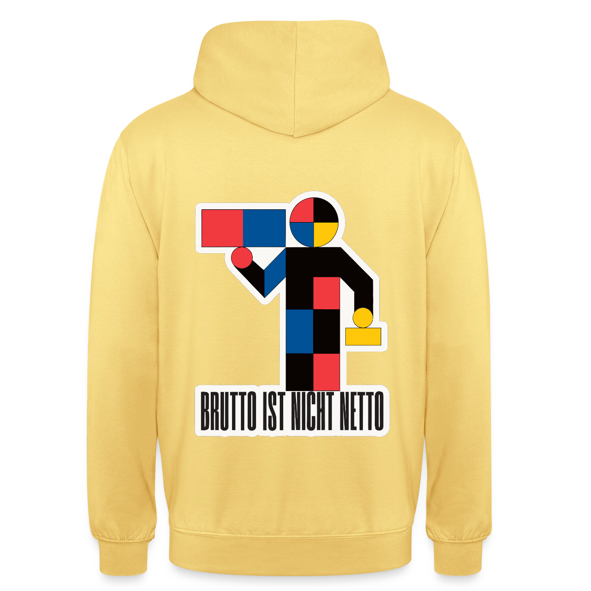 "Brutto ist nicht Netto. Bauhaus-Motiv" Motiv-Hoodie unisex, Farbe Zitronengelb