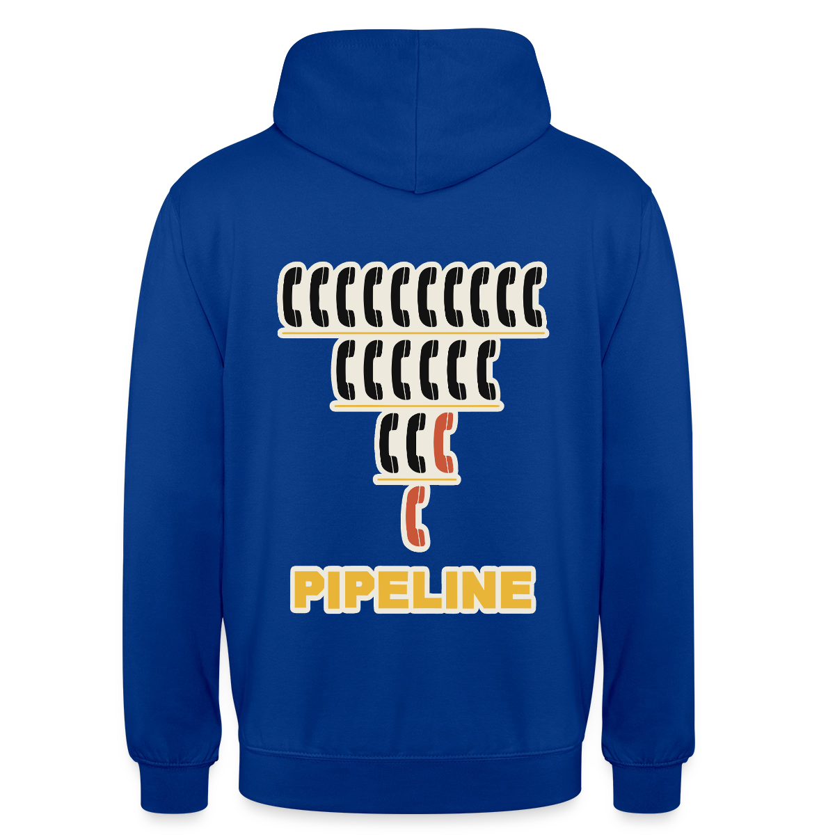 Pipeline. Isotype-Motiv Motiv-Hoodie unisex, Farbe Royalblau