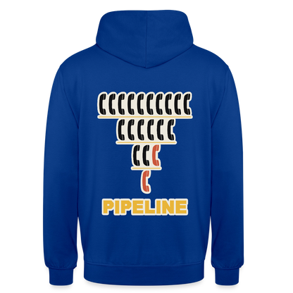 Pipeline. Isotype-Motiv Motiv-Hoodie unisex, Farbe Royalblau