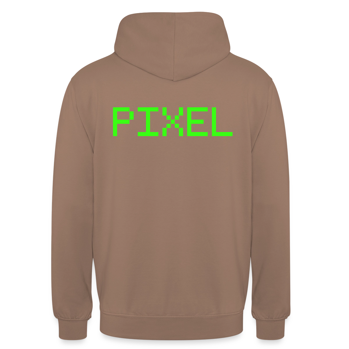 Pixel. Phosphor-Motiv Motiv-Hoodie unisex, Farbe Mokka