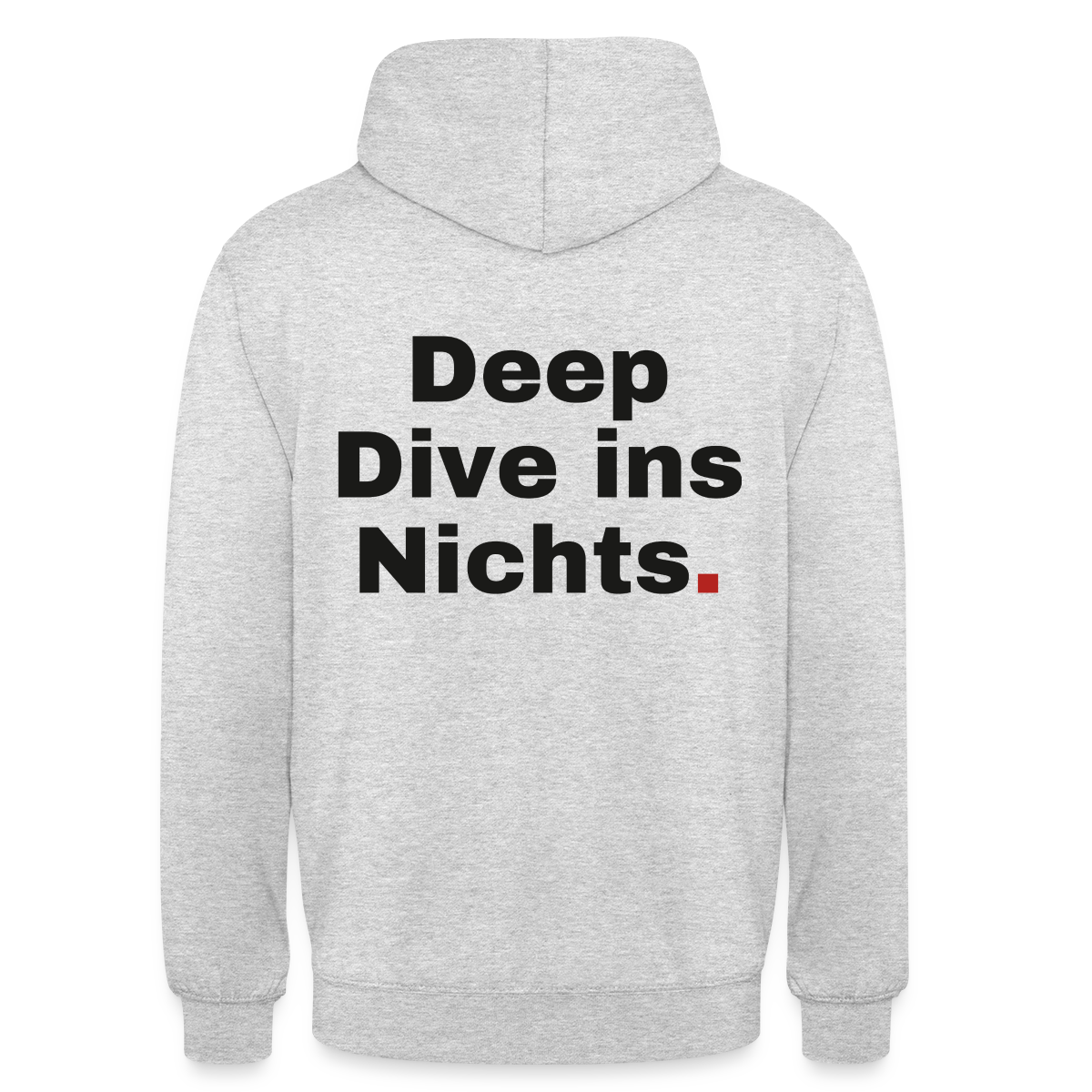 Deep Dive ins Nichts. Motiv-Hoodie unisex, Farbe Hellgrau meliert
