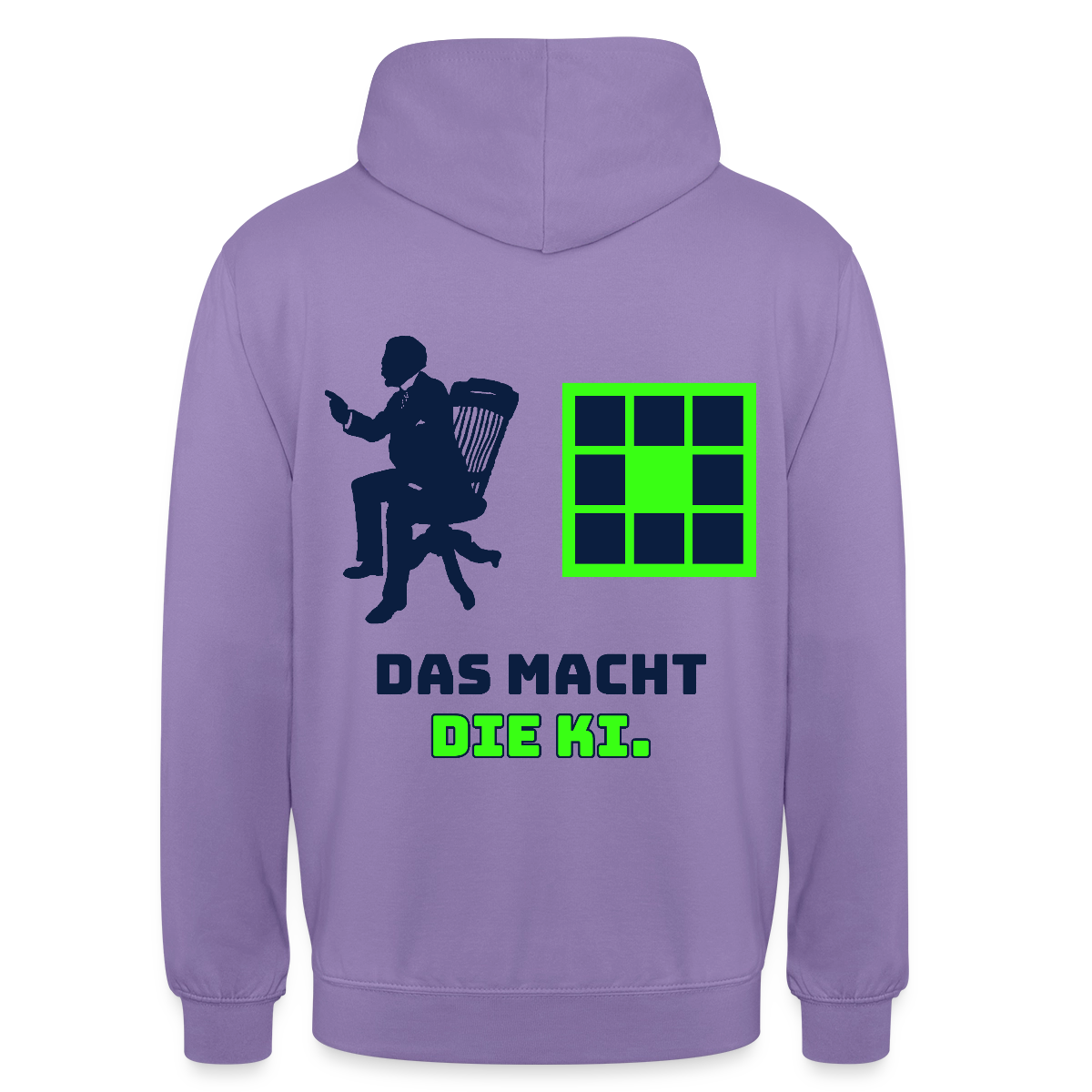 Das macht die KI. Motiv-Hoodie unisex, Farbe Lavendel