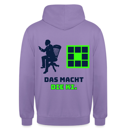 Das macht die KI. Motiv-Hoodie unisex, Farbe Lavendel