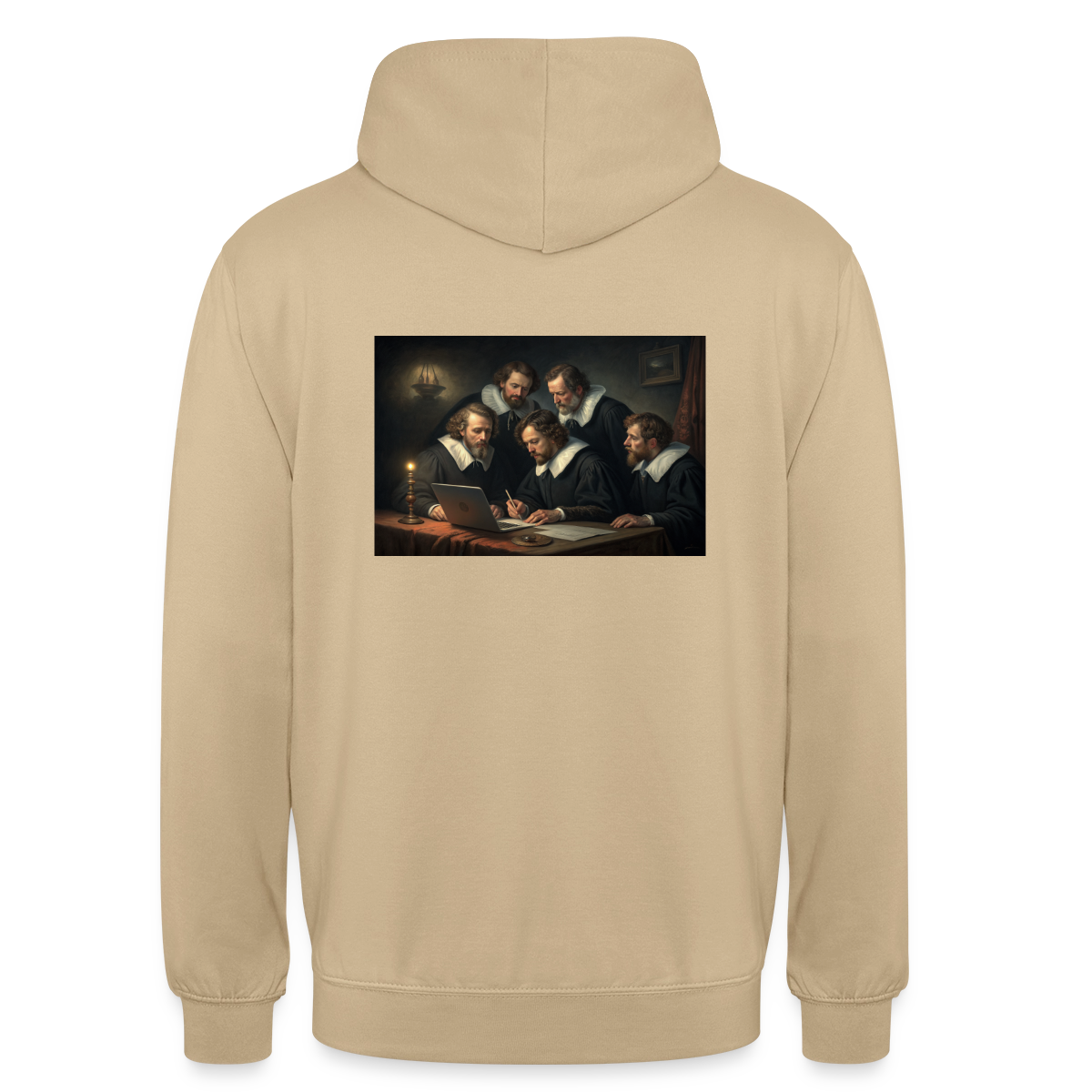 Das Code-Review. Renaissance-Motiv Motiv-Hoodie unisex, Farbe Beige