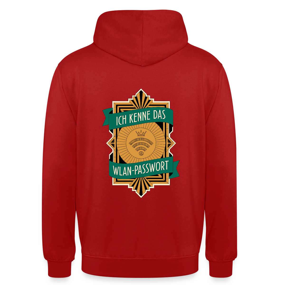 Ich kenne das WLAN-Passwort. Motiv-Hoodie unisex, Farbe Rot