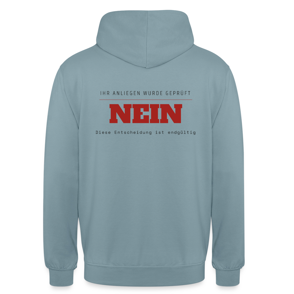 Ihr Anliegen wurde geprüft. Nein. Motiv-Hoodie unisex, Farbe Nebelblau