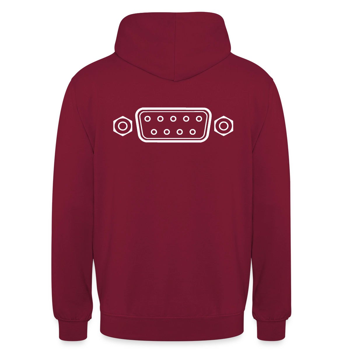 "RS-232" Motiv-Hoodie unisex, Farbe Bordeaux