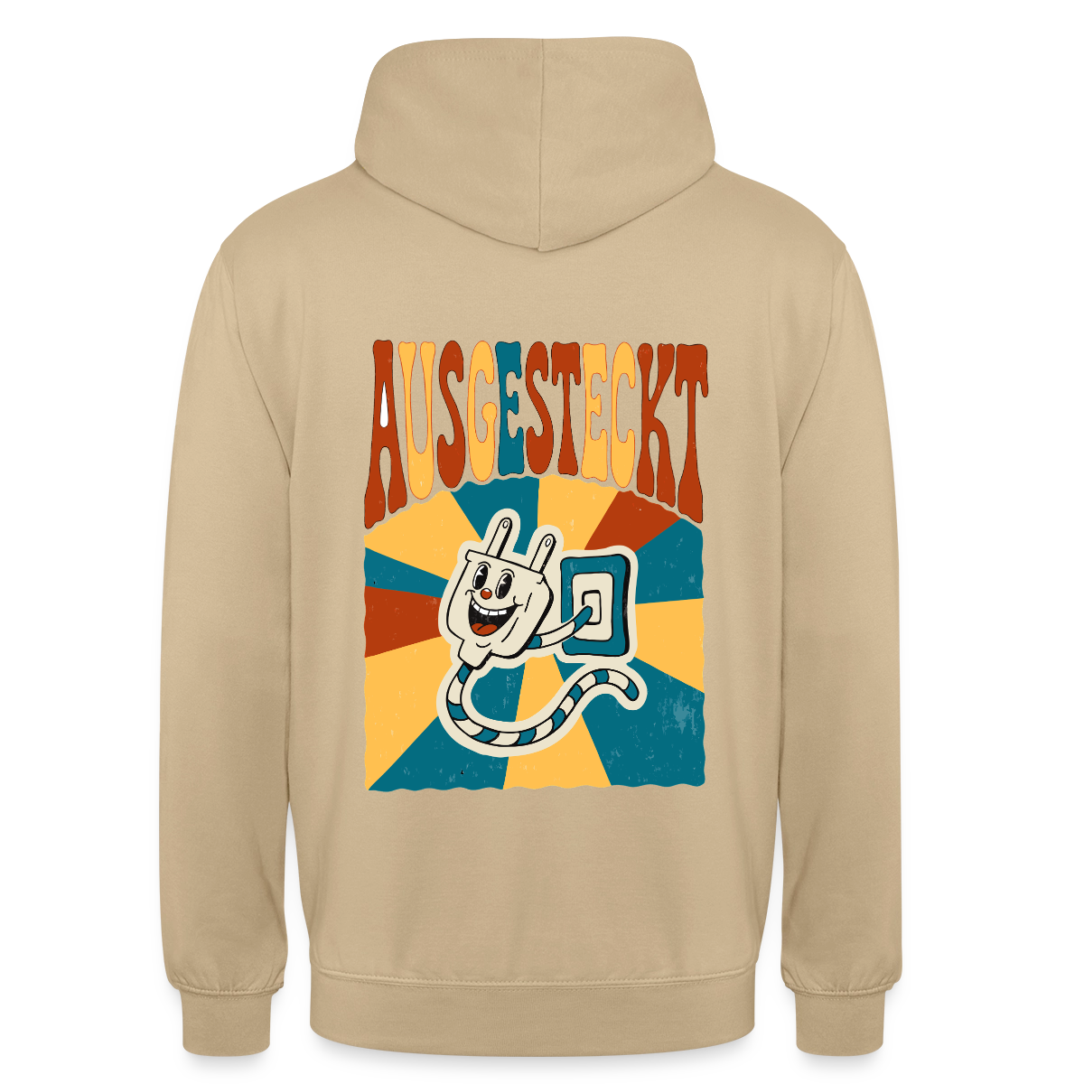 "Ausgesteckt. Midcentury-Motiv" Motiv-Hoodie unisex, Farbe Beige