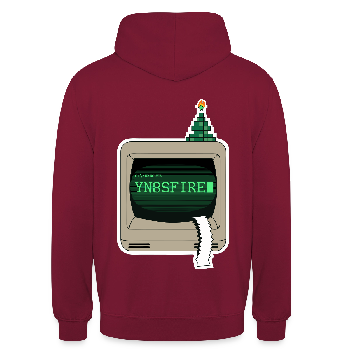 YN8SFIRE Motiv-Hoodie unisex, Farbe Bordeaux