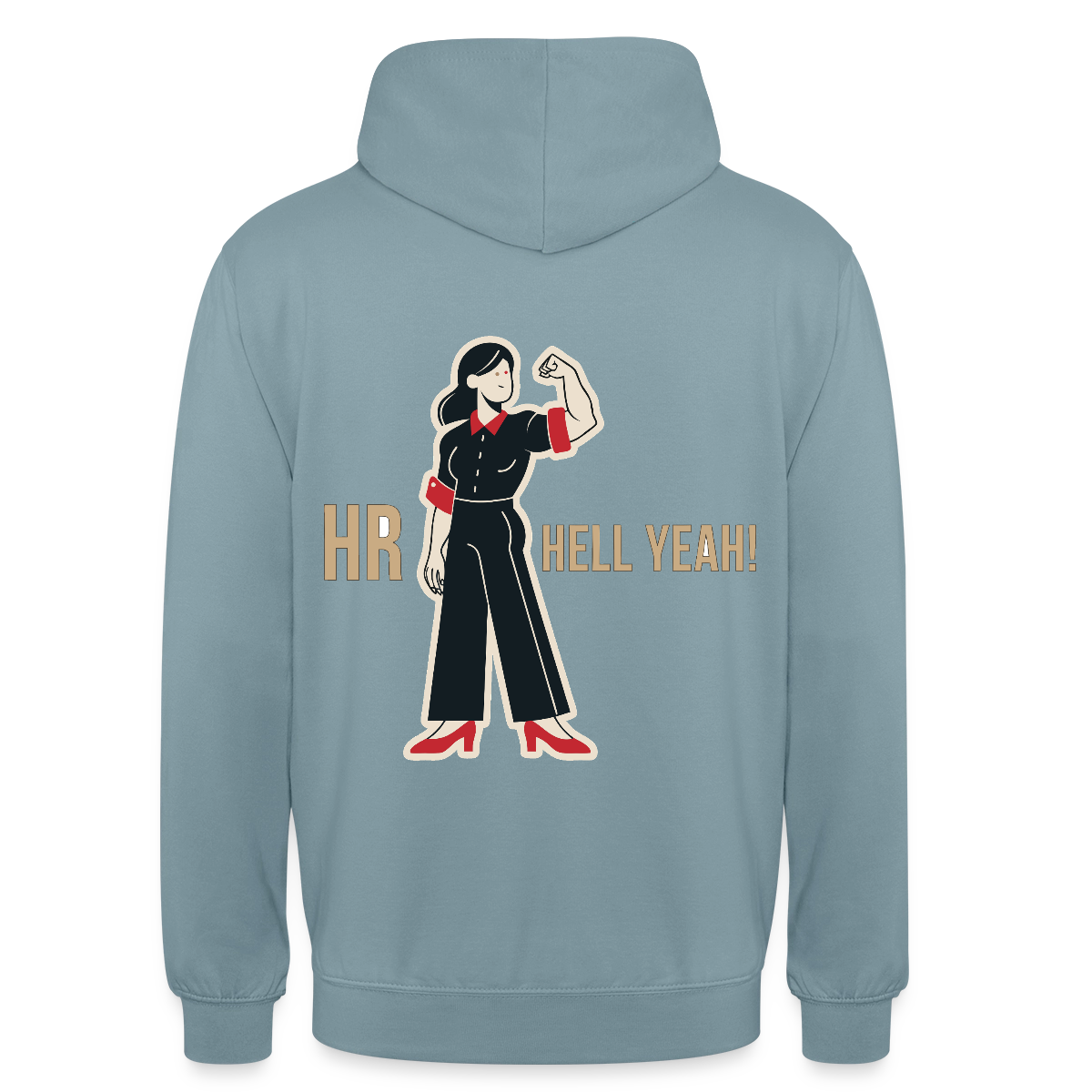 HR. Hell yeah! Motiv-Hoodie unisex, Farbe Nebelblau